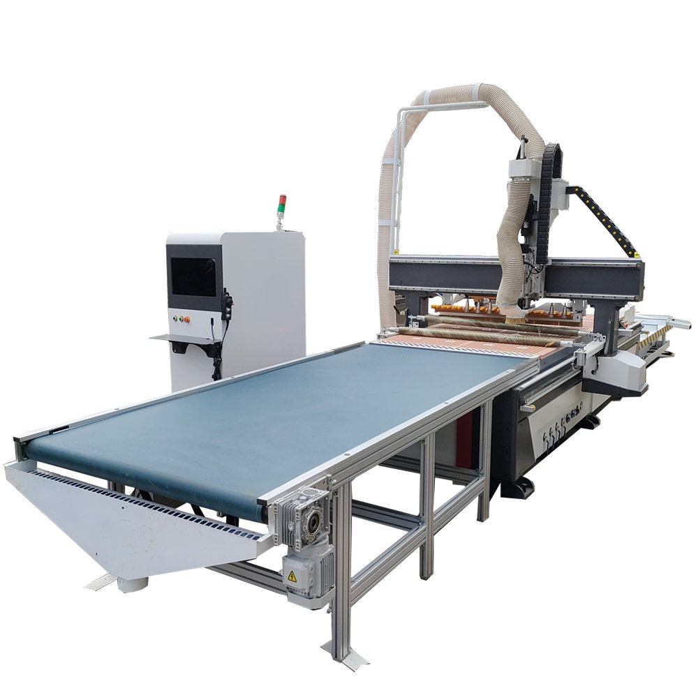 CNC Auto Nesting Auto Tools Changer CNC Router for Door Factory Sell Auto Loading Unloading ATC CNC Router for Wood and Metal